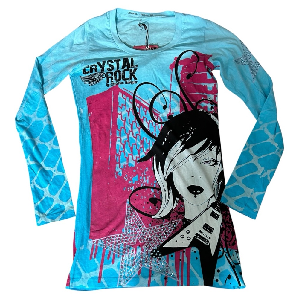 Crystal Rock Graphic Long Sleeve‎ Top NWT 
Christian Audigier